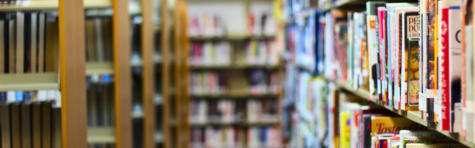 A view of library book shelves