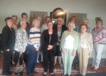 The Peebles Magazine Club pose for a picture.