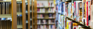 A view of library book shelves
